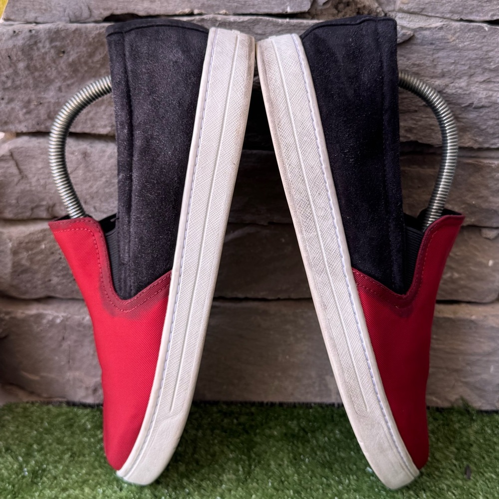 Prada Red Black Nylon Tech Men’s Sneakers Shoes - Picture 6 of 13